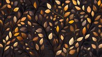 Elegant autumn leaves pattern in warm brown and golden tones on dark background creates seamless nature-inspired design for fabric, wallpaper and seasonal decor.