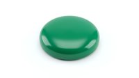 Glossy green dome button isolated on white background, ready for web design, user interface, and graphic design projects.