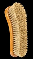 Wooden cleaning brush with natural bristles isolated on transparent background, ready for clipart, t-shirt design, print-on-demand products, stickers, and sublimation projects.