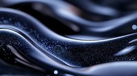 Abstract dark blue wavy background with glowing particles and smooth flowing curves creating dynamic motion effect, suitable for modern tech designs and presentations.
