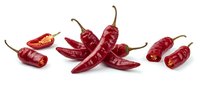 Red hot chili peppers isolated on white background, whole and sliced, ready for culinary design, cooking websites, food packaging and recipe illustrations.