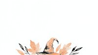 Isolated yoga pose illustration with woman in downward dog position surrounded by autumn leaves, suitable for wellness, fitness, and meditation design projects.
