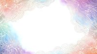 Pastel rainbow gradient frame with intricate line art patterns and white center space for text or design elements.