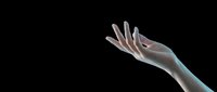 Elegant dark-skinned female hand with graceful fingers extended, isolated on transparent background. Ready for design use on t-shirts, clipart, stickers, print-on-demand products, and sublimation projects.