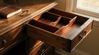 Custom wooden kitchen drawer with divider compartments for organized utensil storage in modern home interior design and cabinetry solutions.