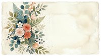 Vintage floral arrangement with roses, ferns, and eucalyptus on aged cream background, isolated for wedding invitations, greeting cards, and design projects.