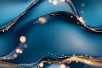 Abstract luxury waves in deep turquoise and gold with glowing bokeh lights and sparkling elements create elegant flowing design for modern backgrounds.