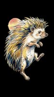 Watercolor hedgehog clipart isolated on transparent background, ready for t-shirt design, stickers, print on demand, sublimation, and digital crafts.