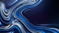 Abstract blue and silver flowing waves with metallic shine create dynamic motion against dark background for modern digital design projects.