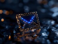 Glowing neon envelope icon with golden sparkles on dark background, digital communication concept for business marketing and email campaigns.