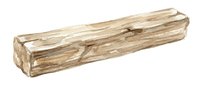 Weathered wooden log isolated on white background, suitable for design projects, clipart, and digital compositions.