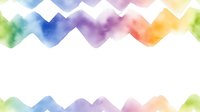 Colorful watercolor wave border with rainbow gradient flowing across top and bottom edges on isolated white background, ready for design layouts.