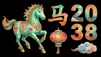 Colorful decorative horse with ornamental lantern and numbers isolated on transparent background, ready for t-shirt design, clipart, stickers, sublimation and print-on-demand projects.