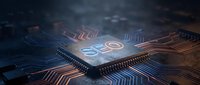 Computer processor chip with glowing SEO text on circuit board background for digital marketing and search engine optimization technology concepts.