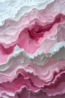 Layered abstract waves in shades of pink, magenta, and white create a flowing, organic composition with dimensional texture and depth for modern design projects.