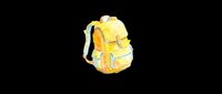 Yellow watercolor backpack isolated on transparent background, ready for stickers, t-shirt design, print on demand, clipart, and sublimation projects.