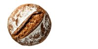 Freshly baked artisanal sourdough bread loaf with rustic flour dusting and crispy crust on white background, isolated for food packaging design.