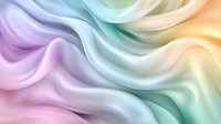 Soft flowing waves in pastel rainbow colors create gentle abstract background with smooth silky texture and curved lines. Seamless pattern for luxury design projects.