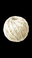 Ball of natural twine or jute rope isolated on transparent background, ready for clipart, print-on-demand products, stickers, sublimation designs, and craft projects.