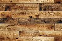 Rustic oak wooden planks with natural grain pattern and knots arranged in horizontal rows, featuring rich brown tones and authentic wood texture.