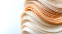 Smooth flowing waves in peach and cream colors create elegant abstract background pattern with soft gradient transitions and curved lines on white backdrop.