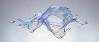 Flowing liquid wave with translucent blue and purple tones creating dynamic motion against neutral background, suitable for abstract design projects.