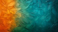 Abstract textured background featuring vibrant orange transitioning to deep turquoise, with layered brushstroke effects creating dynamic movement and depth. Suitable for design projects.