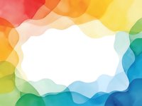 Abstract rainbow gradient frame with flowing organic shapes and white copy space for text or design elements.