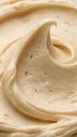 Creamy peanut butter spread with swirl texture, showing smooth consistency and rich color. Suitable for food photography, culinary content, and ingredient backgrounds.