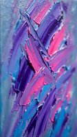 Vibrant abstract oil paint strokes in purple, pink, and blue tones with thick impasto texture and dynamic brushwork for artistic backgrounds.