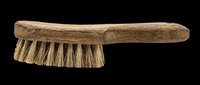 Rustic wooden hand brush with natural bristles, isolated on transparent background. Great for clipart, stickers, t-shirt design, print on demand, and sublimation projects.