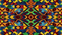 Vibrant ethnic seamless pattern with geometric tribal motifs in rich colors, perfect for textile design, wallpaper and decorative backgrounds.