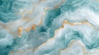 Luxurious turquoise and gold marble texture with flowing waves and veins creates elegant natural stone pattern for luxury interior design and abstract backgrounds.