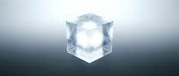 Glowing crystalline cube with luminous core isolated on dark gradient background, suitable for technology, science, and design projects.