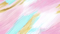 Abstract diagonal brush strokes in soft pastel pink, mint green and metallic gold create modern feminine background pattern for design projects and social media content.