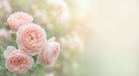Soft pink roses in dreamy garden setting with gentle bokeh background creating romantic atmosphere for wedding invitations and feminine designs.