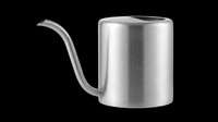 Stainless steel gooseneck pour-over kettle isolated on transparent background, ready for T-shirt design, clipart, stickers, print on demand, and sublimation use.