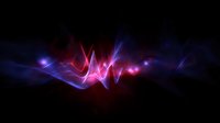Vibrant red and blue energy waves pulse through darkness creating dynamic light effect with glowing plasma streaks and ethereal motion trails for technology backgrounds.