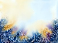 Ornate floral border with gold and purple accents fades into soft cream background, ideal for invitations, cards, and decorative design projects.