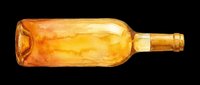 Amber glass wine bottle isolated on transparent background, ready for clipart, print-on-demand, t-shirt design, stickers, and sublimation projects.