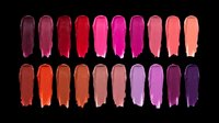 Lipstick swatches collection in vibrant shades isolated on transparent background, ready for beauty, cosmetic, t-shirt, sticker, and print on demand design use.