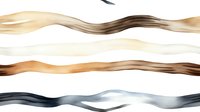 Flowing wavy strands in natural hair colors from blonde to brown and silver gray on white background, seamless pattern design for beauty and fashion projects.