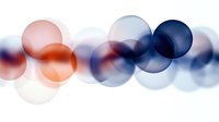Soft gradient circles in coral pink and navy blue create ethereal overlapping pattern on white background, abstract modern design for contemporary decor and branding.