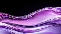 Flowing purple waves with glitter particles create dynamic abstract background with smooth gradient curves and light effects on black backdrop.