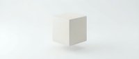 Minimalist white cube floating on clean background with soft shadow, modern geometric shape for contemporary design projects and presentations.