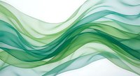 Abstract green flowing waves with smooth curves and transparent layers creating dynamic movement for modern design backgrounds.