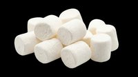 Fluffy white marshmallows pile isolated on transparent background, ready for stickers, clipart, print on demand, sublimation, and t-shirt design use.