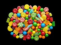 Colorful assorted candies and lollipops isolated on transparent background, ready for design use on t-shirts, stickers, clipart, print-on-demand products, and sublimation projects.