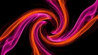 Dynamic swirling energy vortex with vibrant pink and orange flowing ribbons creating spiral motion against black background for modern digital designs.