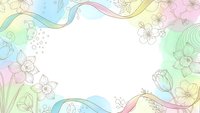 Pastel watercolor floral frame with delicate flowers and ribbons on white background for spring wedding invitations and feminine design projects.